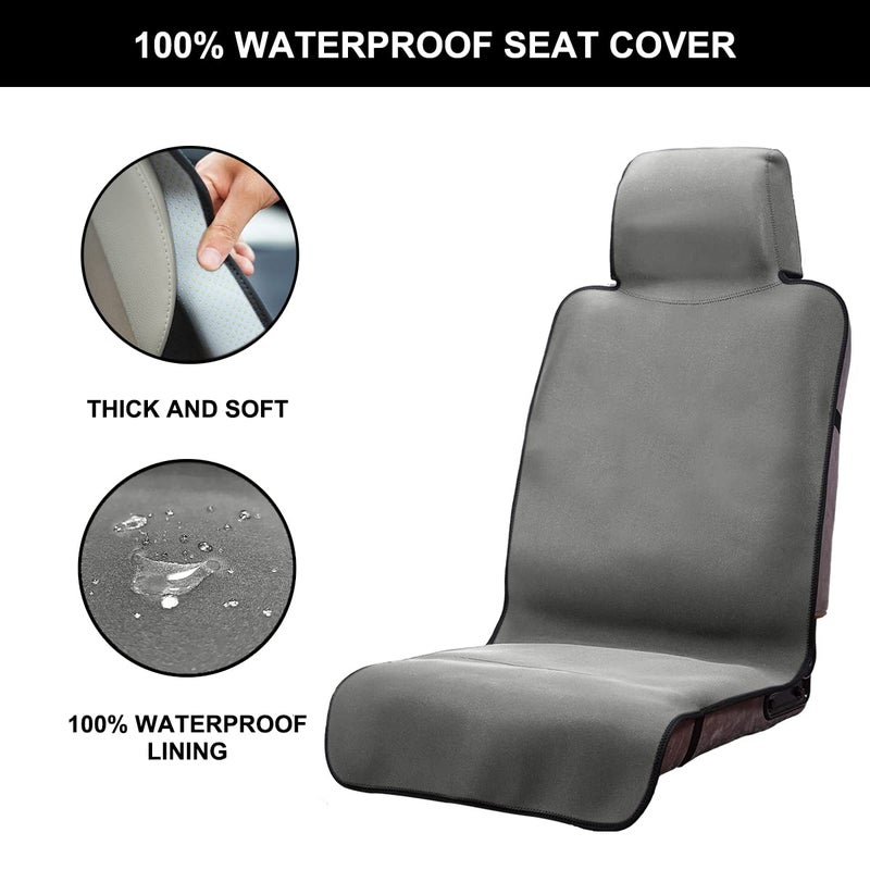 DREAMANIA Waterproof Seat Cover  Upgraded Neoprene Sweat Carseat Protector  Perfect for Universal Anti-Slip Car Truck SUV Seat  Ideal for Surfing Yoga Gym Workout  Gray - Image 2